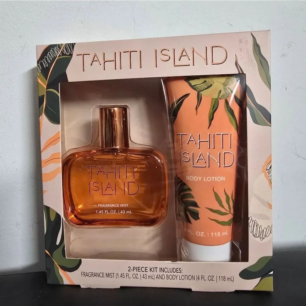 Body Lotion & Fragrance Mist Tahiti Island 2 Piece Kit New
